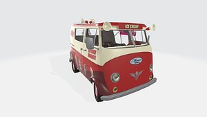 Red ice cream Truck