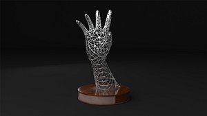 Wireframe Hand Trophy 3D model