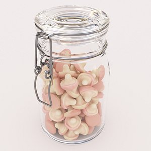 3D model candy jar mushroom