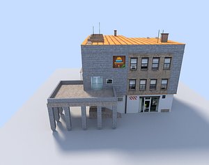 low poly building