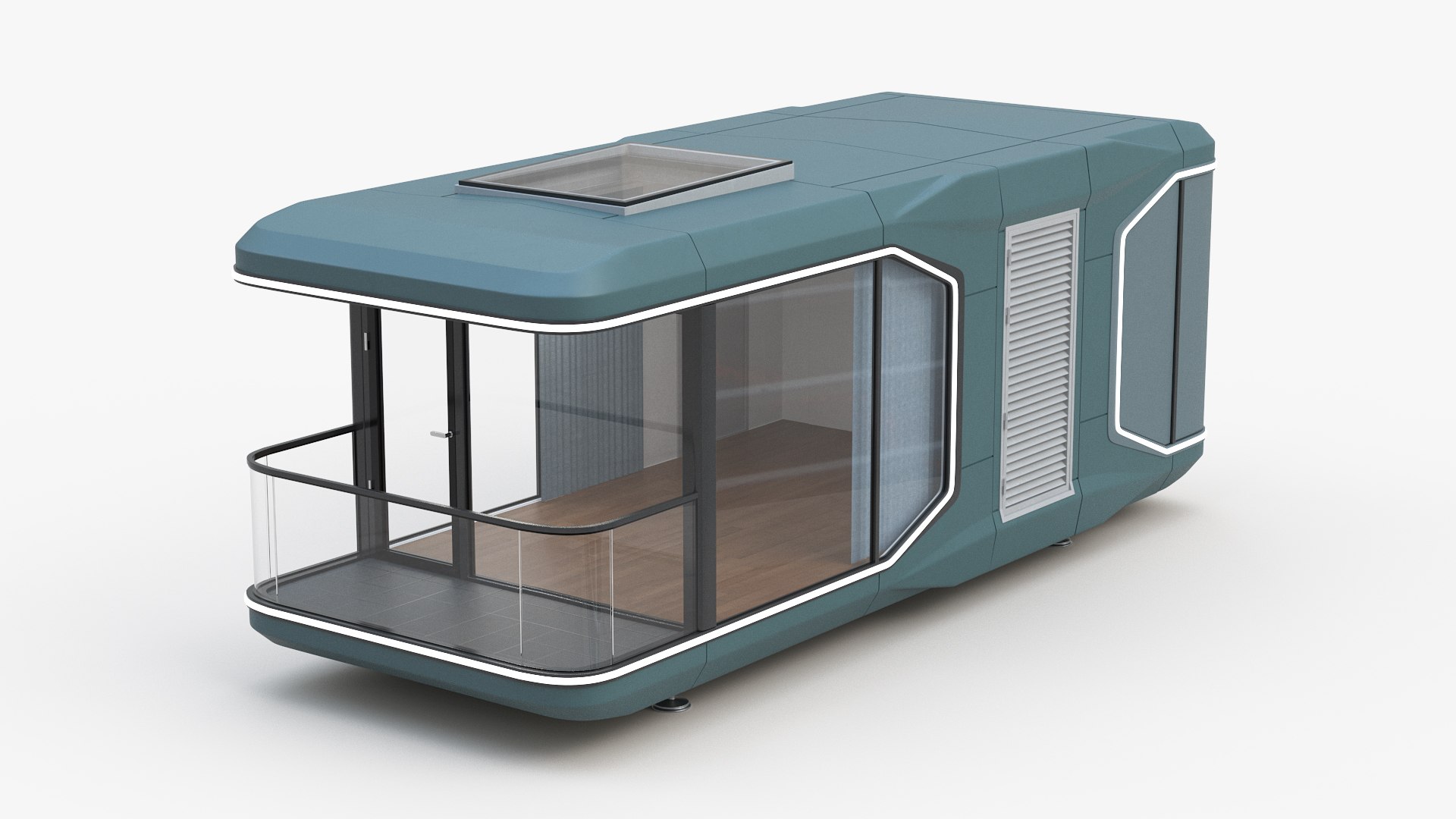 Futuristic Modular Home Design 3D model preview