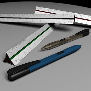 ruler pencil 3d model