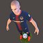 3D rigged soccer player 4k