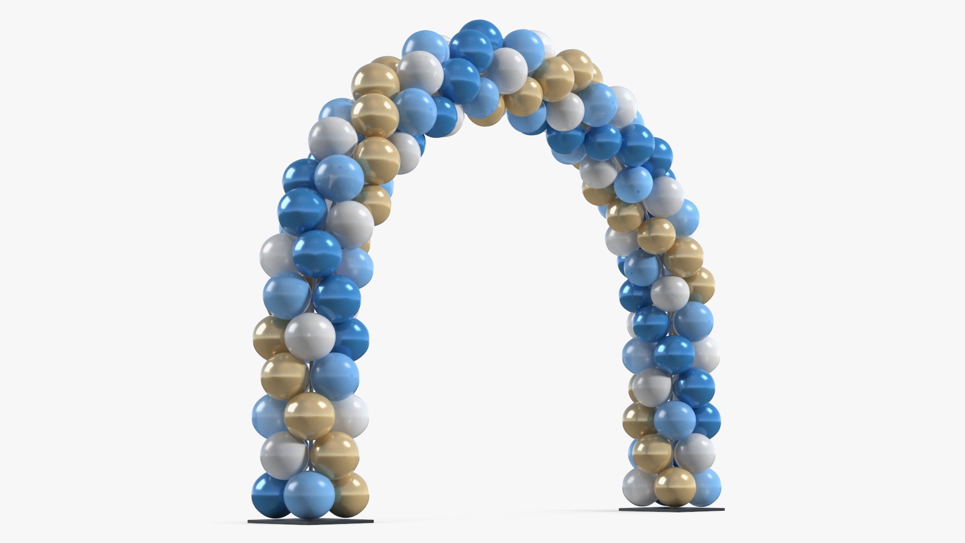 Decorative Air Balloon Arch Blue 3D model preview