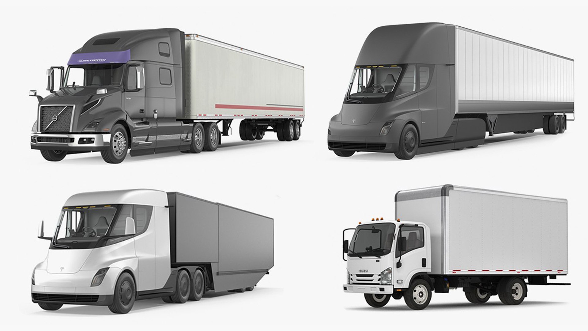 cargo trucks 3D https://p.turbosquid.com/ts-thumb/aU/7MVQad/Ti/cargotruckscollectionvray3dmodel002/jpg/1763371909/1920x1080/fit_q87/ffd619691e62e5ecbadece51fdb9fe4a3345a135/cargotruckscollectionvray3dmodel002.jpg