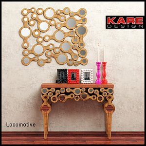 Kare Lokomotive console+mirror+decor-accessories