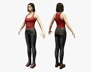 3D woman character human model