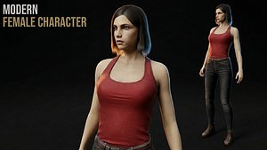 3D woman character human model