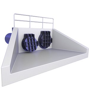 Concrete Non Return Sewer Storm Outlet Flap Valve 4 3D model