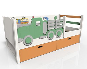 baby bed truck 3D