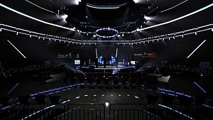 3D Octagon Stadium Fight ring