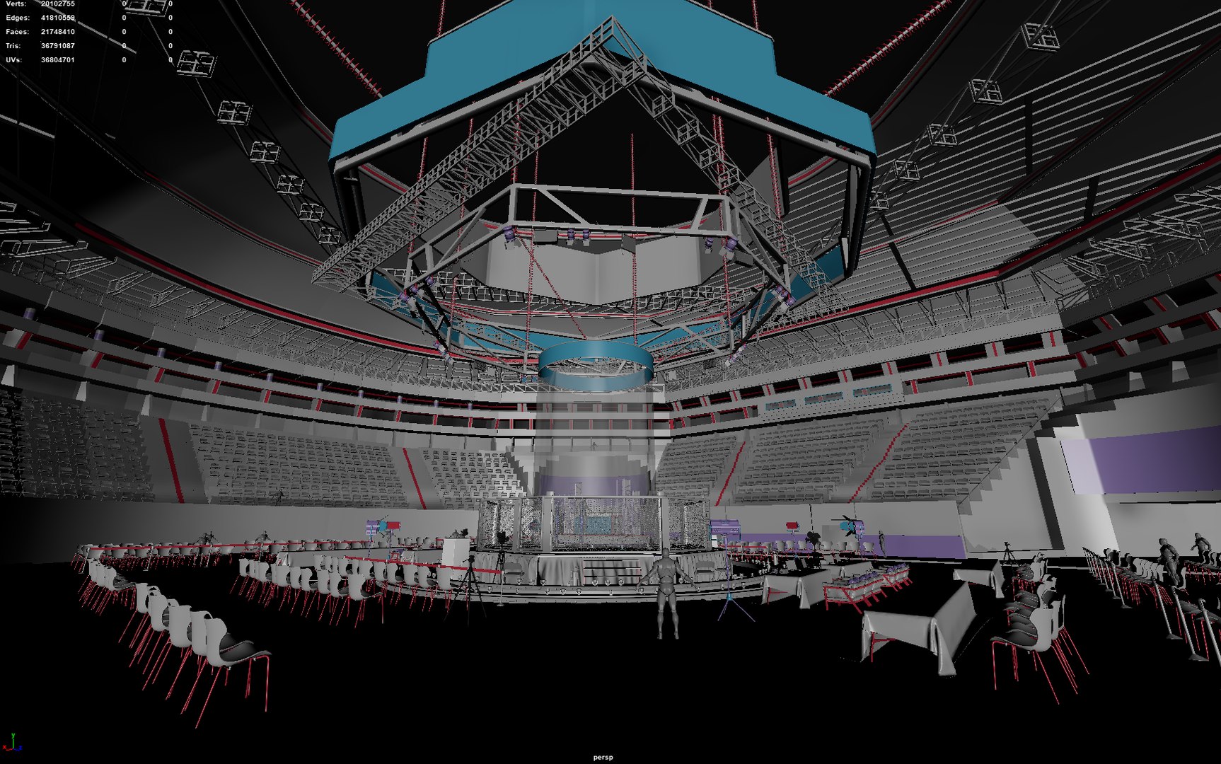 3D Octagon Stadium Fight Ring - TurboSquid 2195877