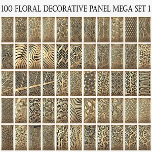 3D 100 floral decorative panel mega set 1