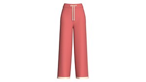 Girls Wide-Leg Side Lace Panel Sweatpant model