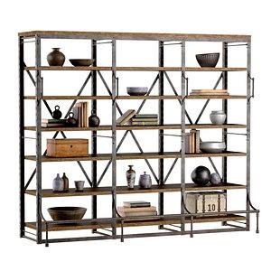 French Library Wide Bookcase