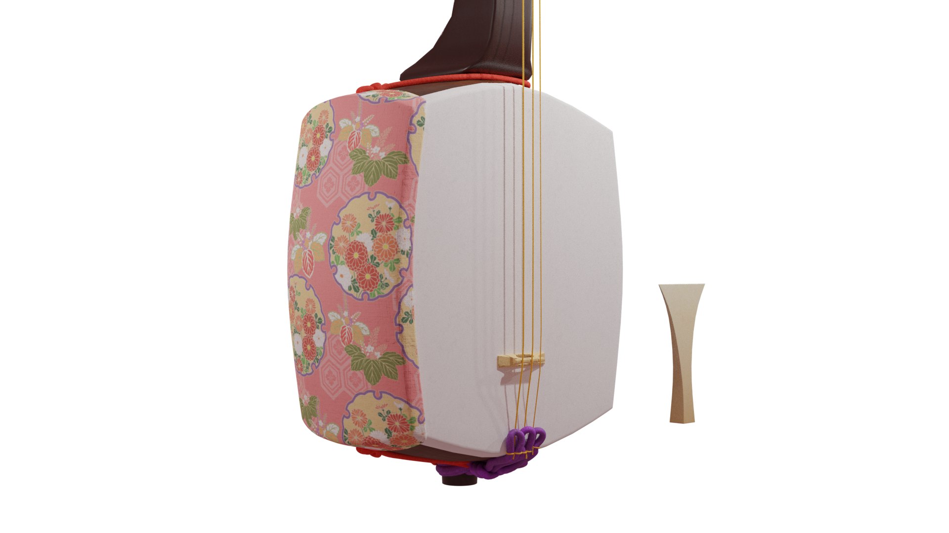 3D Shamisen Japanese Traditional Guitar Model - TurboSquid 1883616