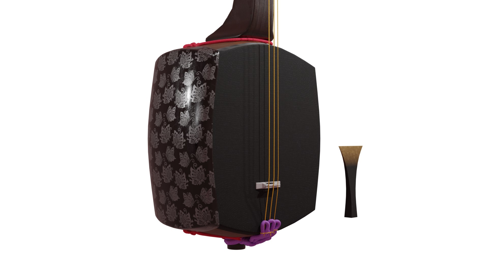 3D Shamisen Japanese Traditional Guitar Model - TurboSquid 1883616
