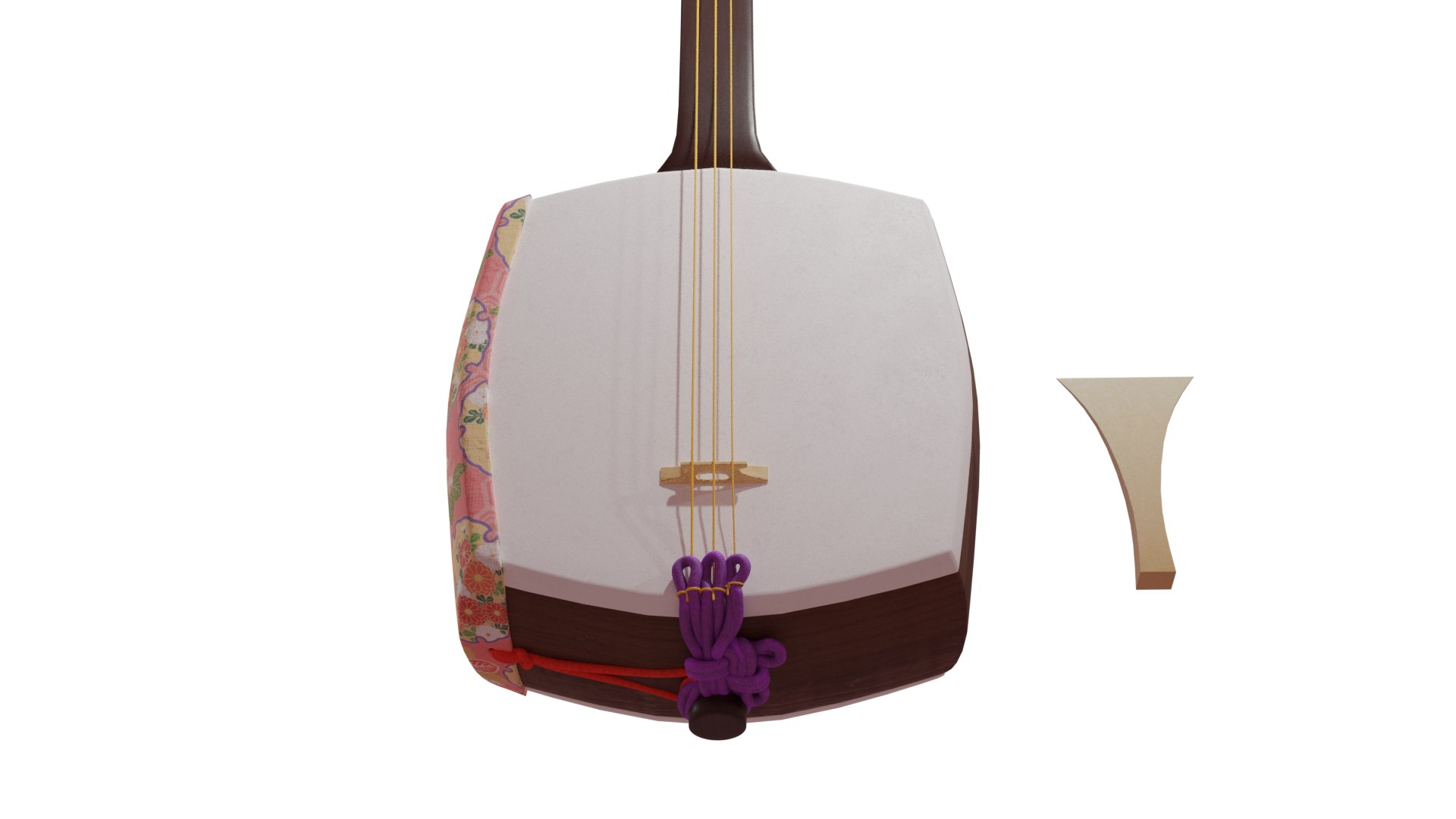 3D Shamisen Japanese Traditional Guitar Model - TurboSquid 1883616