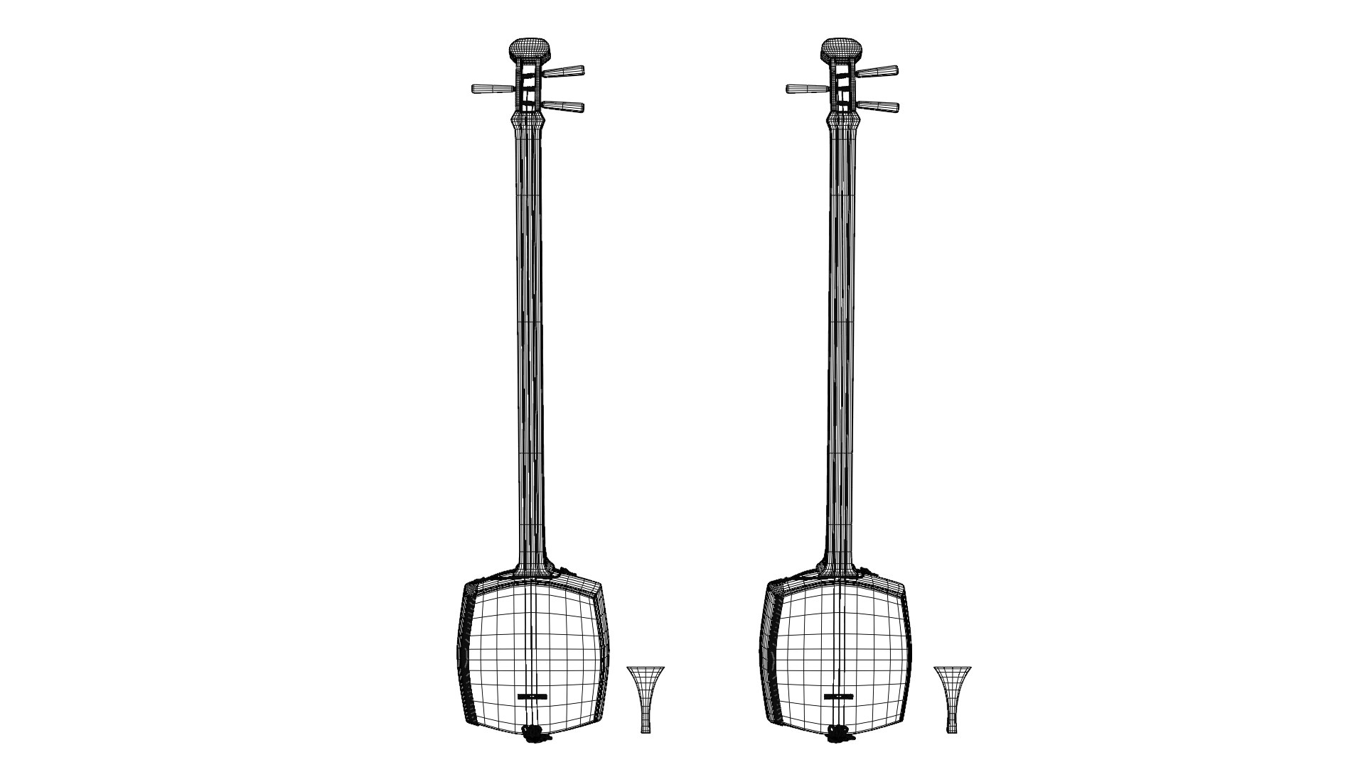 3D Shamisen Japanese Traditional Guitar Model - TurboSquid 1883616