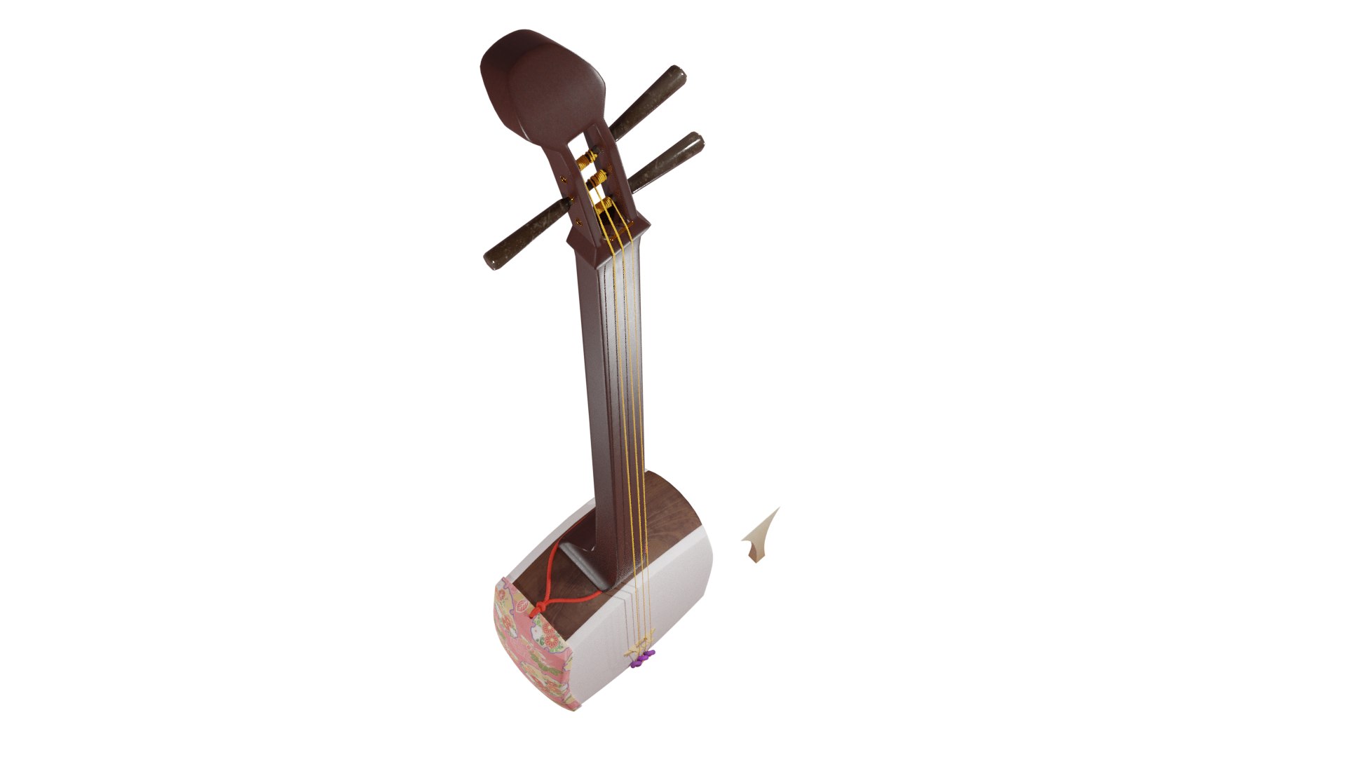 3D Shamisen Japanese Traditional Guitar Model - TurboSquid 1883616