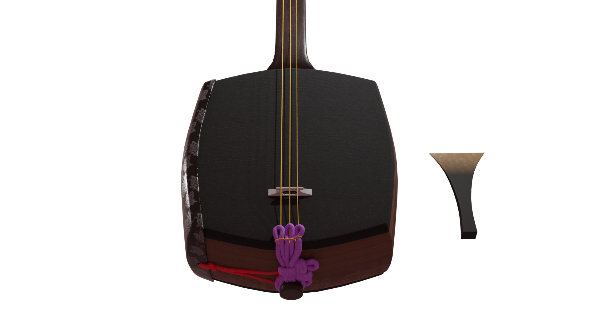 3D Shamisen Japanese Traditional Guitar Model - TurboSquid 1883616
