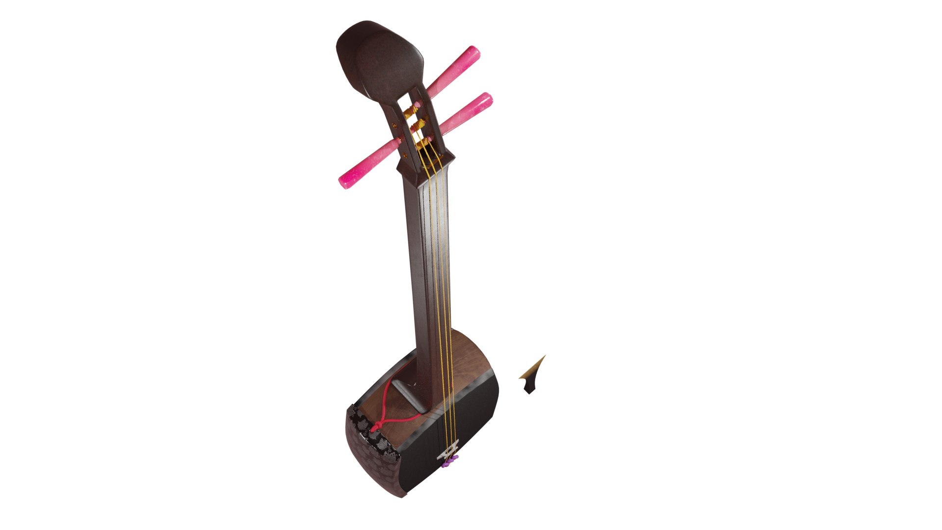 3D Shamisen Japanese Traditional Guitar Model - TurboSquid 1883616