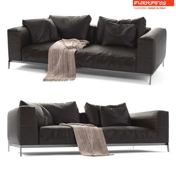 flexform leather sofa ettore 3D model