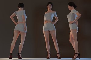 lana female rigged body woman 3D model