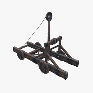 3D model Medieval Catapult 01 Old