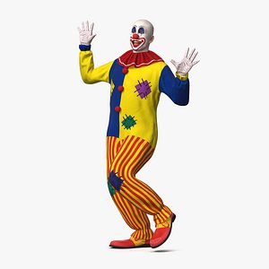 bald clown dancing pose 3D