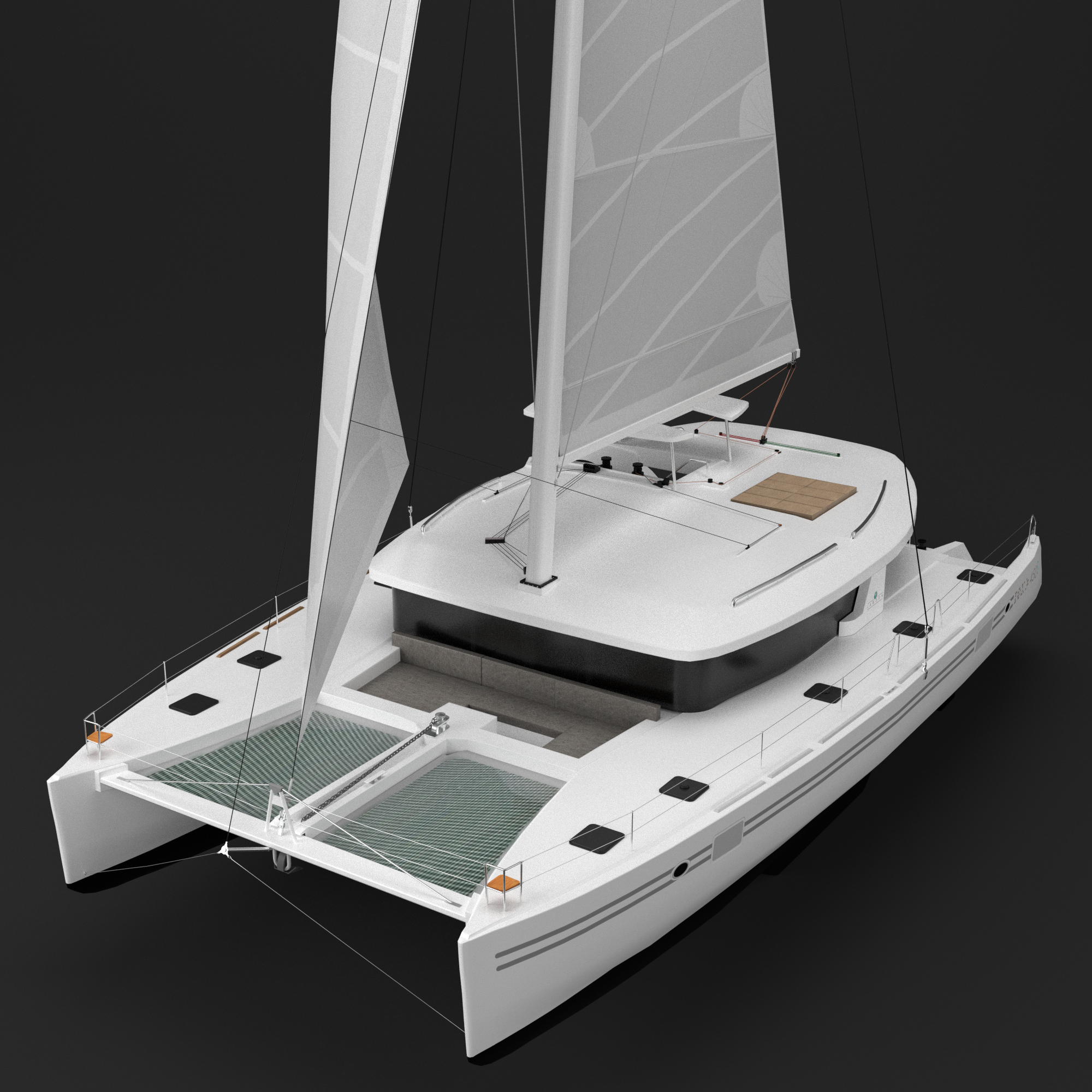 catamaran sailboat 3d model