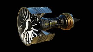 High Poly Airplane Jet Engine