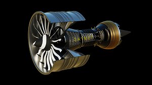 High Poly Airplane Jet Engine