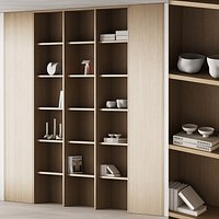 477 bookcase and rack 10 japandi wood with decor 02