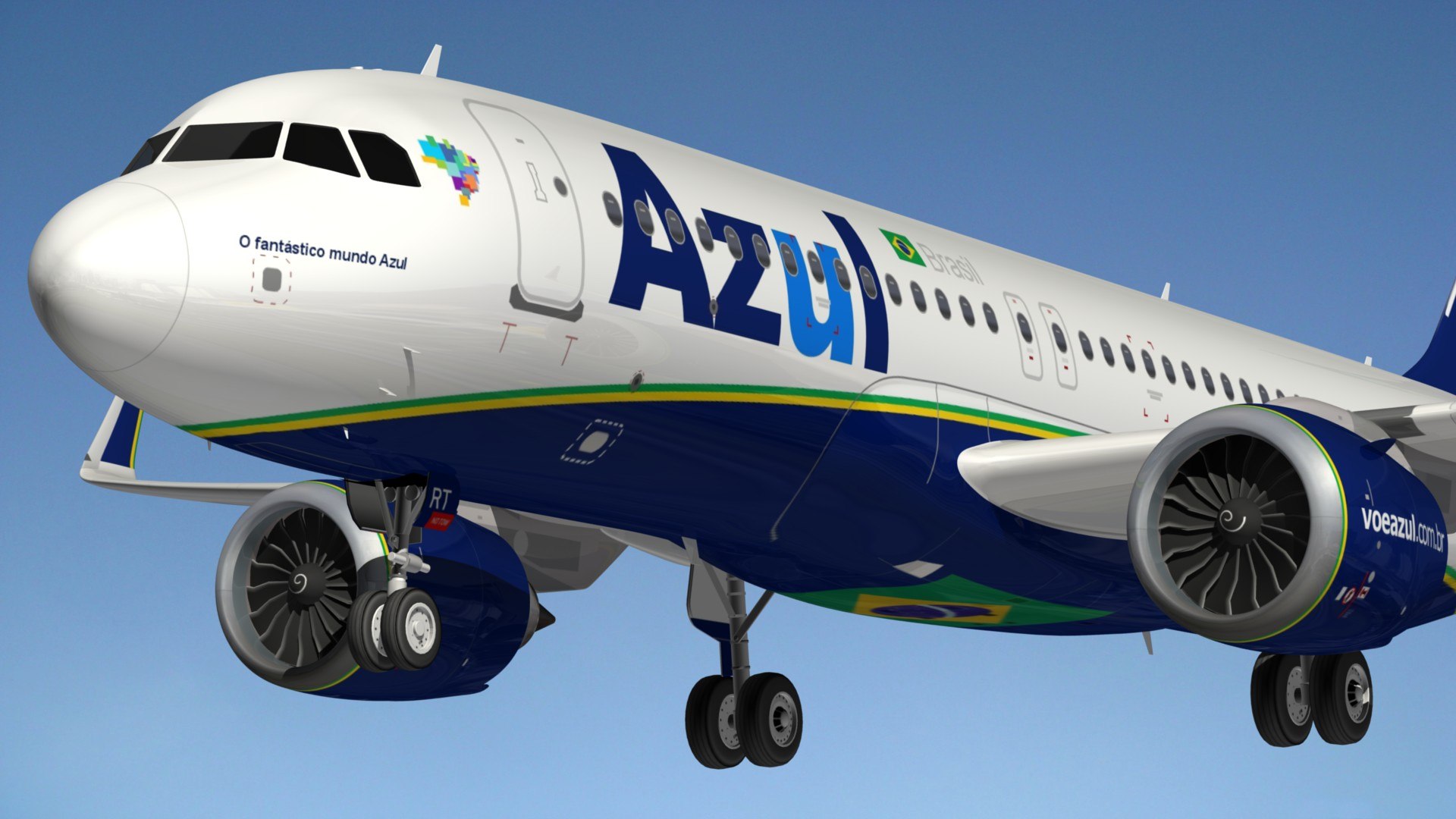 3D airbus a320 neo azul model - TurboSquid 1420370