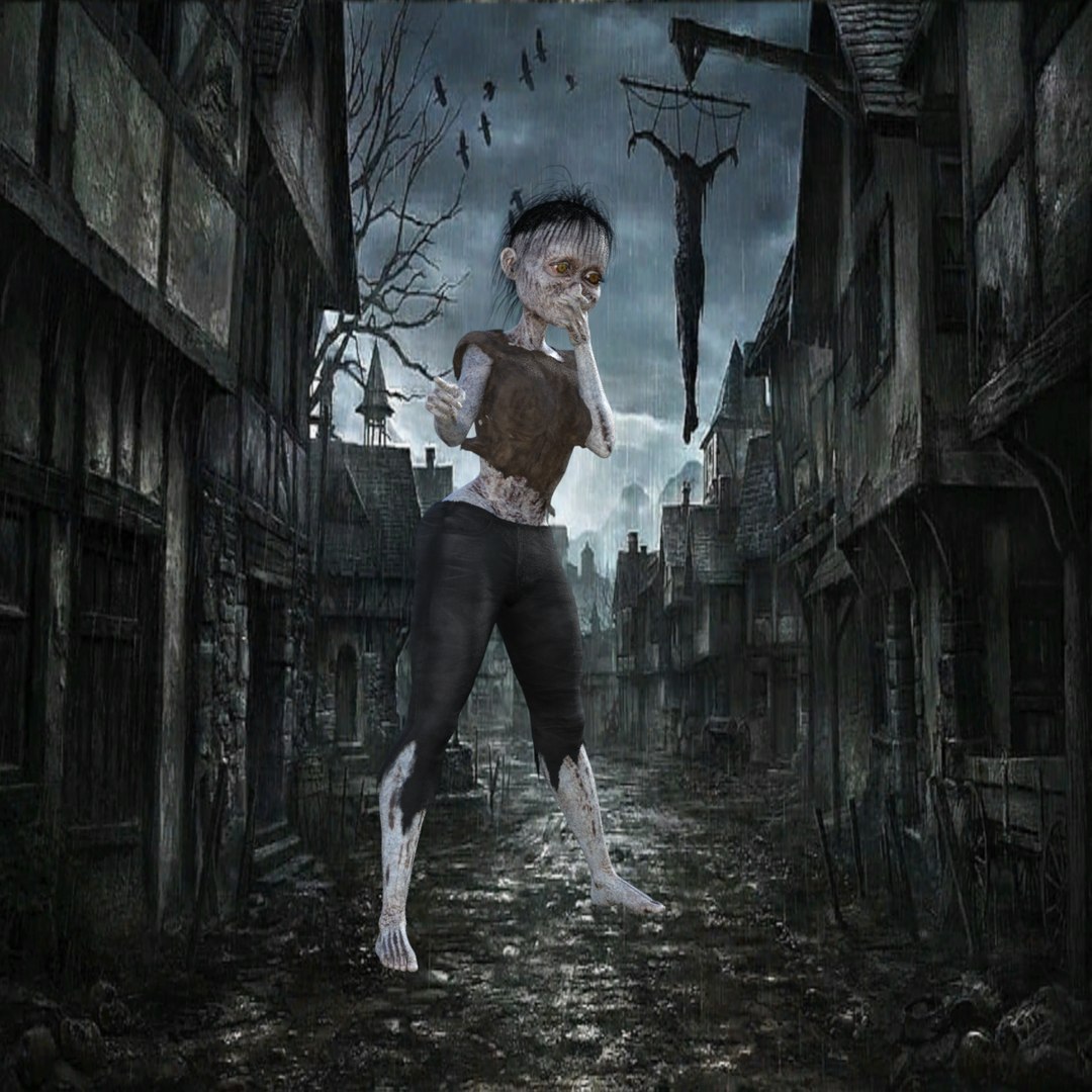 Scary Woman Zombie Rigged 3D Model - TurboSquid 2220321