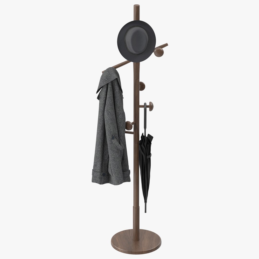 Wooden Coat Rack 3D Model - TurboSquid 2094146