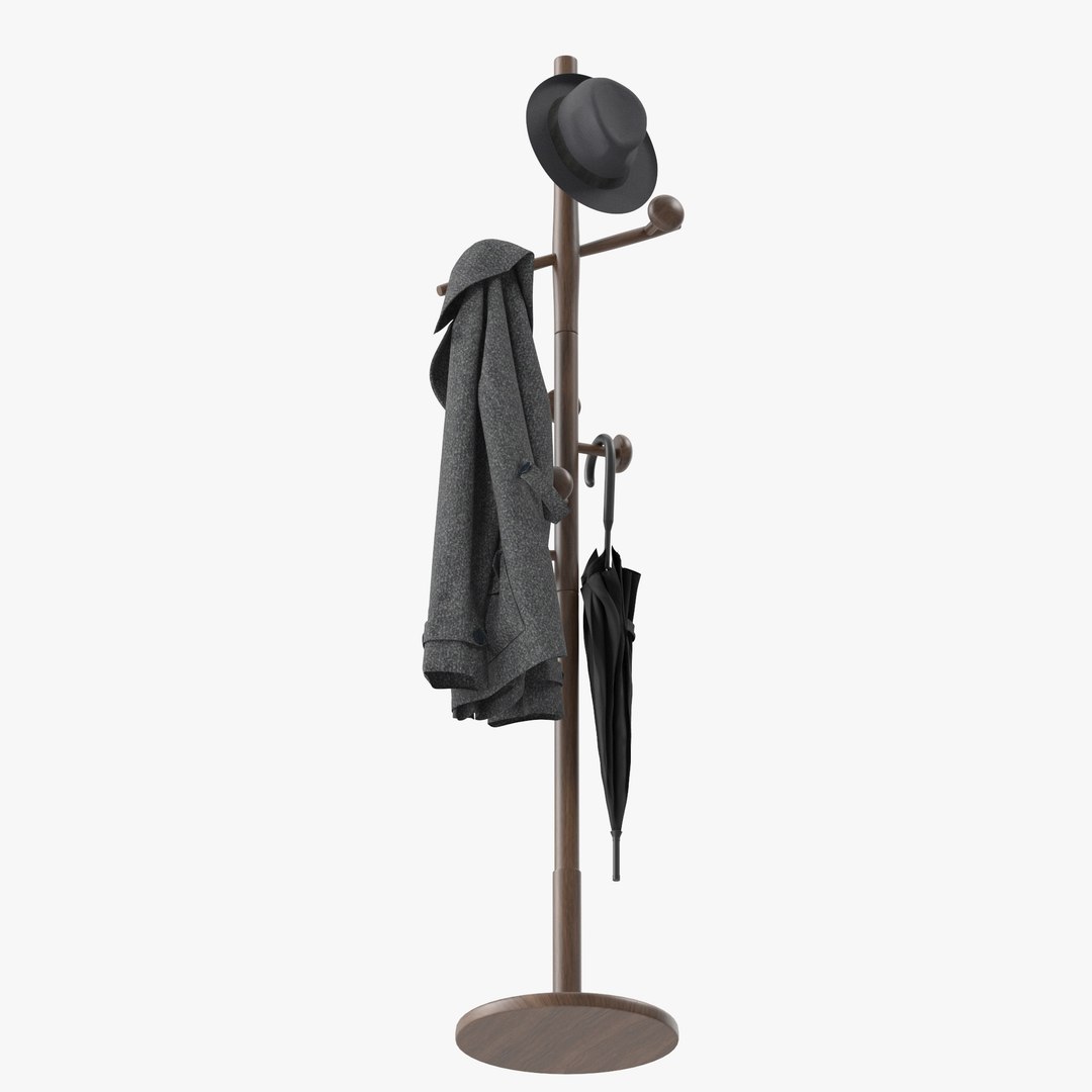 Wooden Coat Rack 3D Model - TurboSquid 2094146
