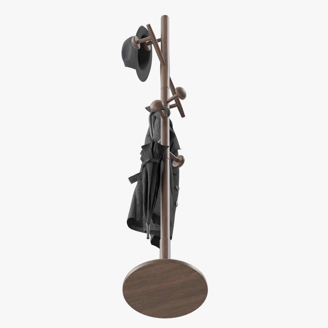 Wooden Coat Rack 3D Model - TurboSquid 2094146