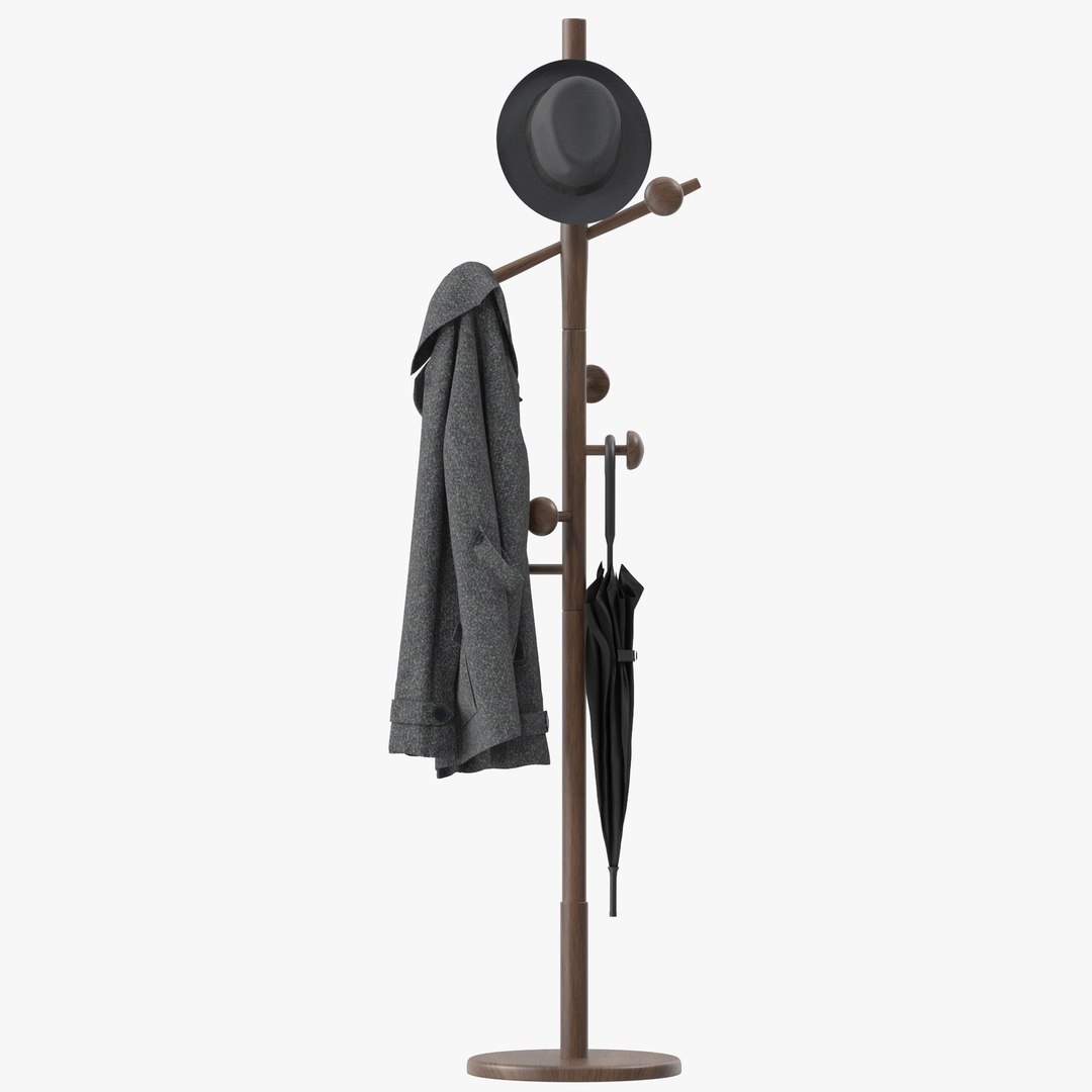 Wooden Coat Rack 3D Model - TurboSquid 2094146