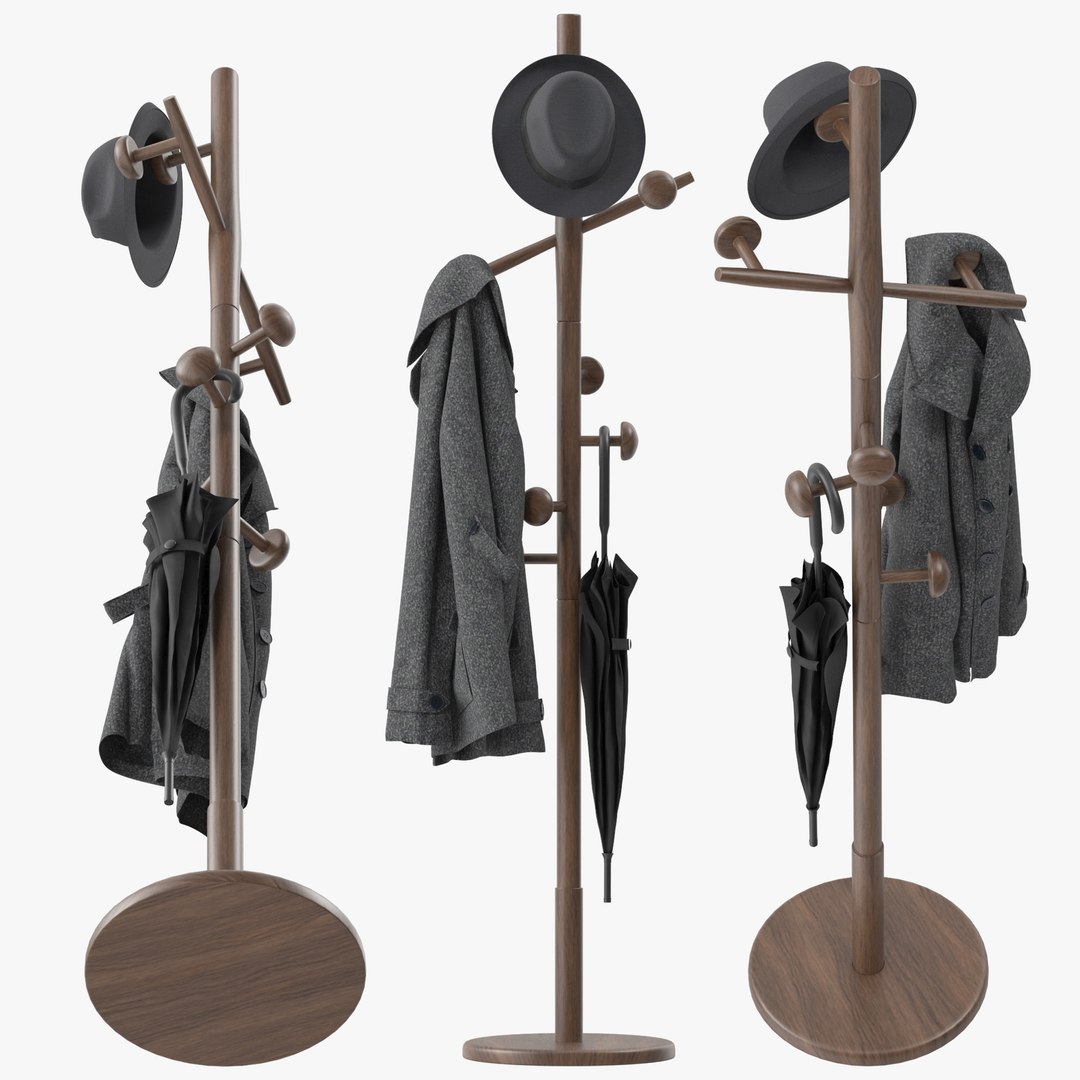 Wooden Coat Rack 3D Model - TurboSquid 2094146