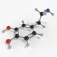 Dopamine molecule model