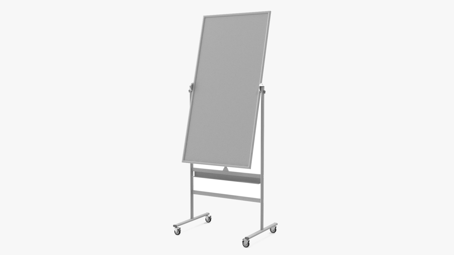 Tall Magnetic Whiteboard on Wheels 3D model preview