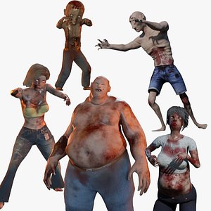 Scary Zombies - Rigged, Animated Gameready Pack model