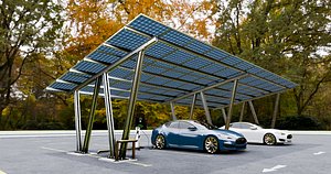 3D Solar Carport-4 Car Carport-3x12 Panels-Type-8 model