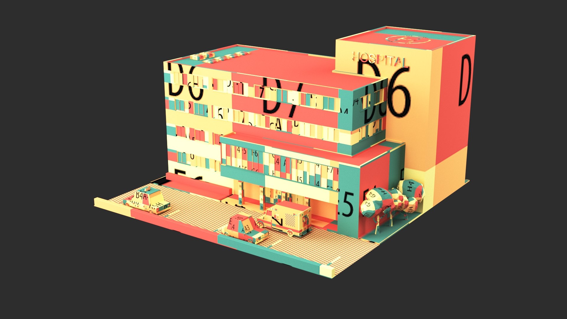 3D model Cartoon Hospiltal https://p.turbosquid.com/ts-thumb/aV/uN0bGx/Qd/wireframe0000/jpg/1648120344/1920x1080/fit_q87/53d064a54e2ef491aff3f435453856e1c434b00b/wireframe0000.jpg