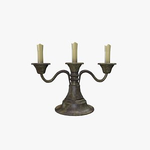 3D Medieval Candle stand 02