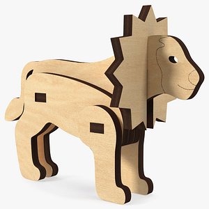 3D 3d Wooden Lion Puzzle model