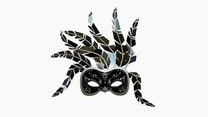 3D Carnival Mask J01 Black Silver - Costume Character Design