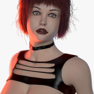 3D abbie female rigged model
